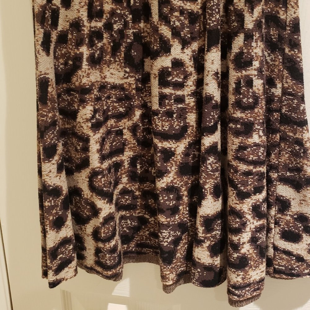 INC International Concepts Leopard Short Sleeve Midi Knit Sweater Dress-Size S - Picture 4 of 10